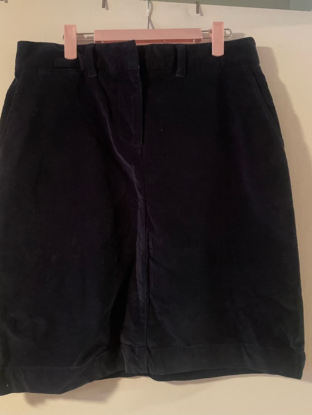 L.L. Bean Navy Blue Women's Skirt with Logo Tag Velvet